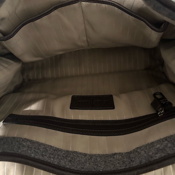 COLE HAAN Crossbody Chocolate brown leather and gray flannel bag - Picture 11 of 12